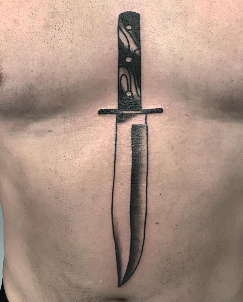 30 Unique Bowie Knife Tattoos For Your Inspiration