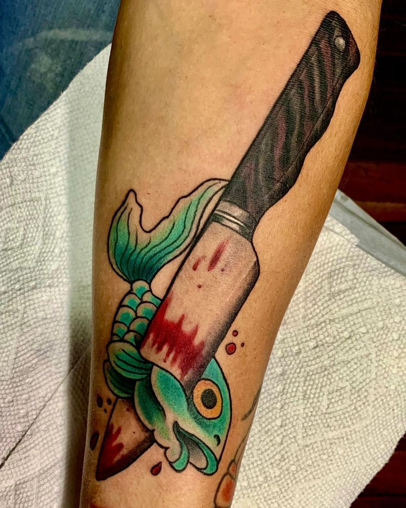 30 Unique Chef Knife Tattoos You Must Love