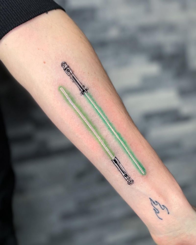 30 Cool Lightsaber Tattoos For Your Inspiration