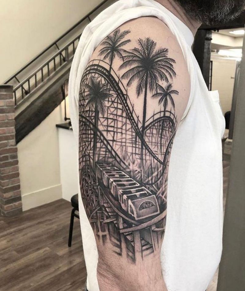 30 Cool Roller Coaster Tattoos You Need to See