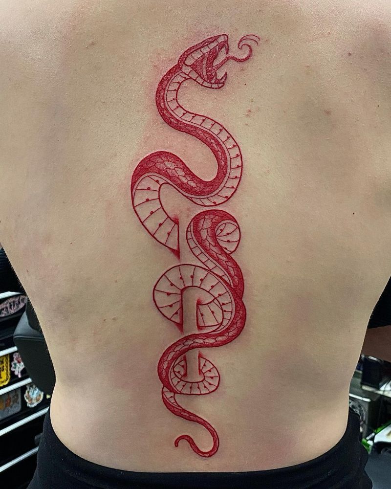 30 Unique Red Snake Tattoos You Must Try