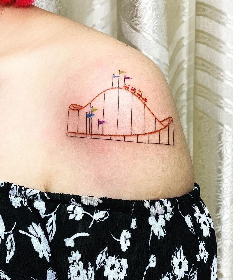 30 Cool Roller Coaster Tattoos You Need to See
