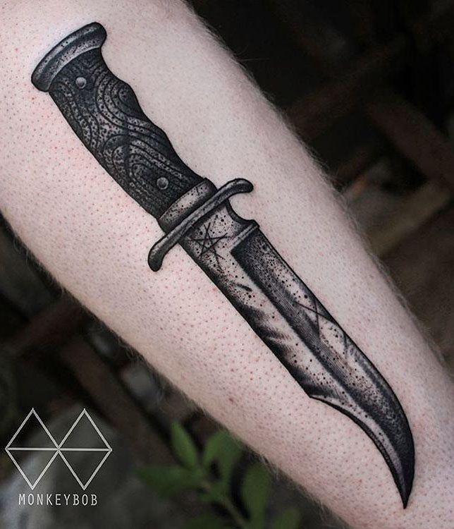 30 Unique Bowie Knife Tattoos For Your Inspiration