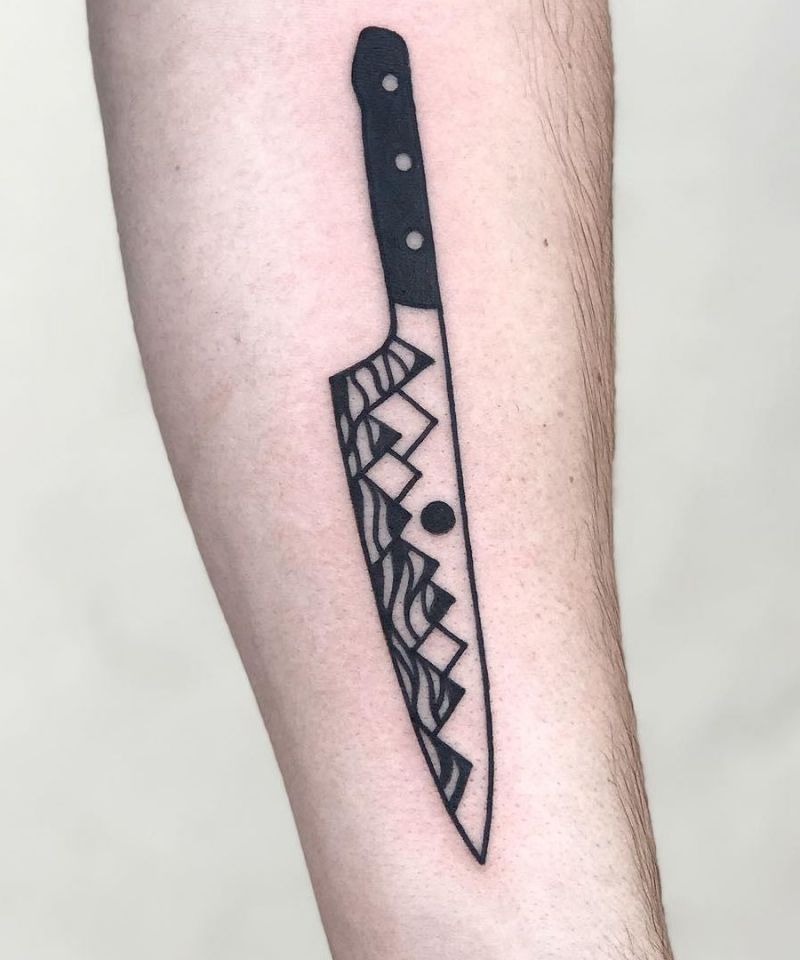 30 Unique Chef Knife Tattoos You Must Love