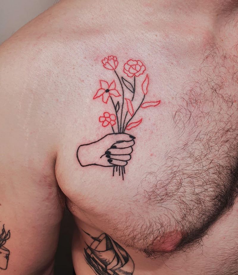 30 Great Hand Holding Flowers Tattoos Make You Attractive