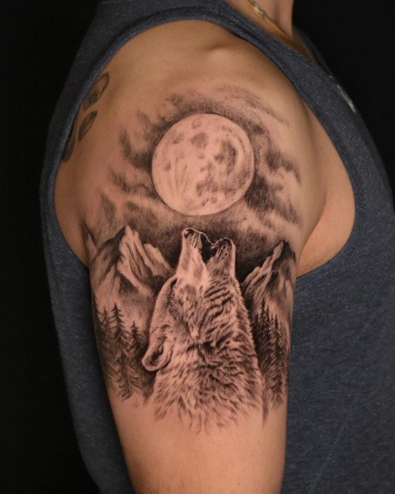 30 Great Howling Wolf Tattoos For Your Inspiration