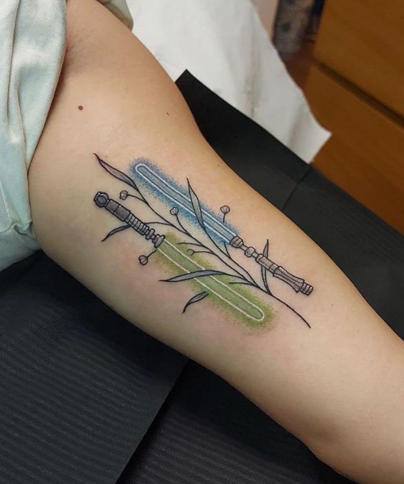 30 Cool Lightsaber Tattoos For Your Inspiration