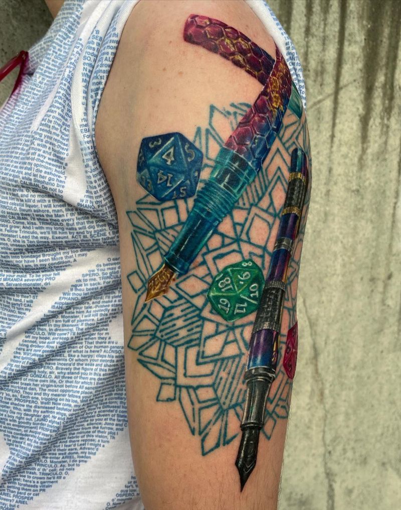 30 Pretty Fountain Pen Tattoos You Must Love