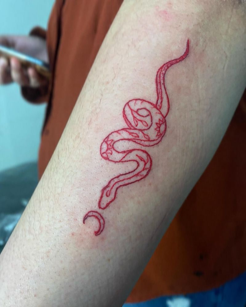 30 Unique Red Snake Tattoos You Must Try