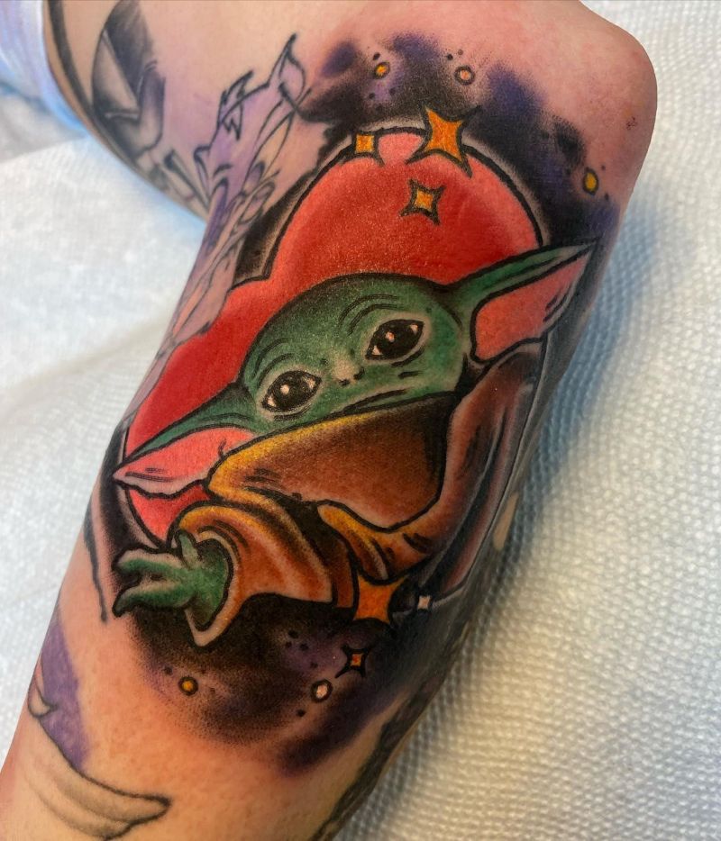 30 Cute Baby Yoda Tattoos You Will Love