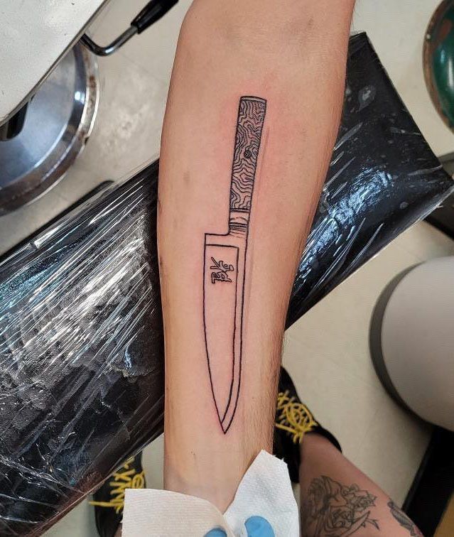 30 Unique Chef Knife Tattoos You Must Love