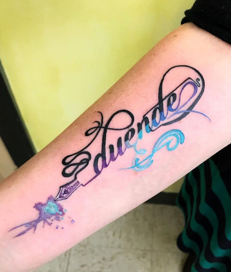 30 Pretty Fountain Pen Tattoos You Must Love