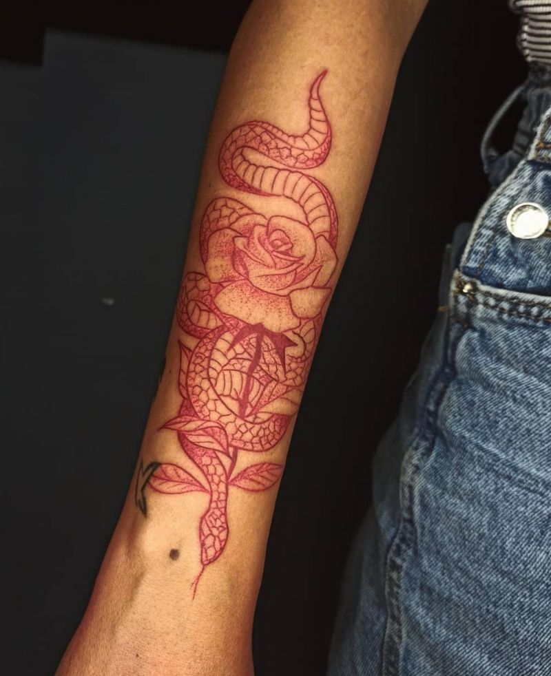 30 Unique Red Snake Tattoos You Must Try