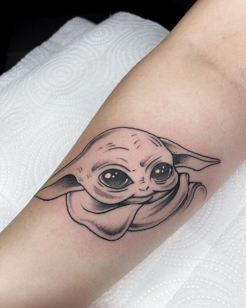 30 Cute Baby Yoda Tattoos You Will Love