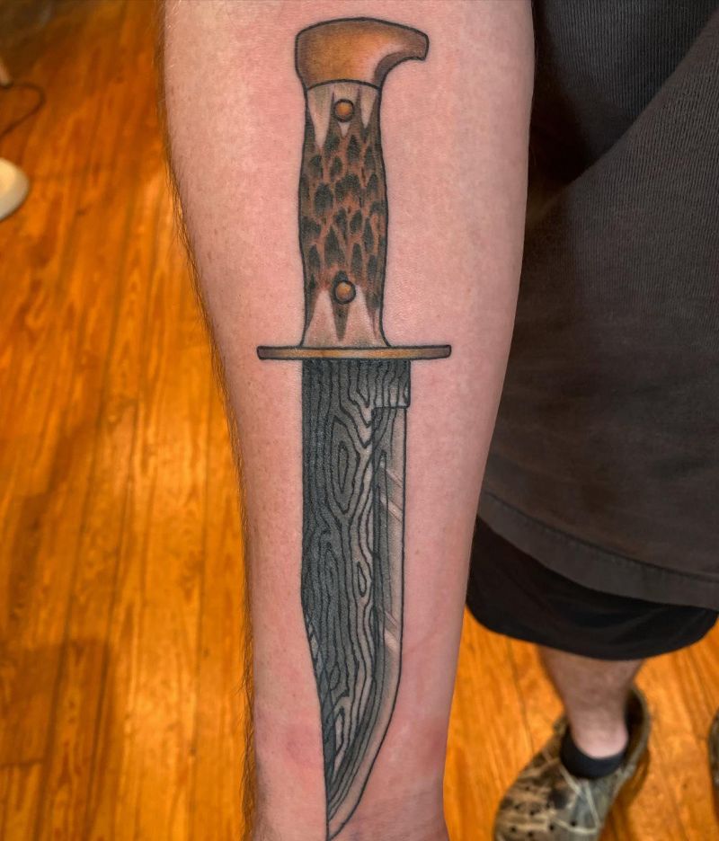 30 Unique Bowie Knife Tattoos For Your Inspiration