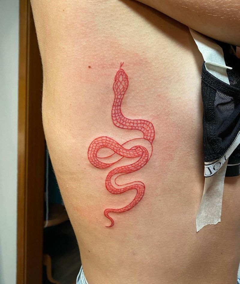 30 Unique Red Snake Tattoos You Must Try