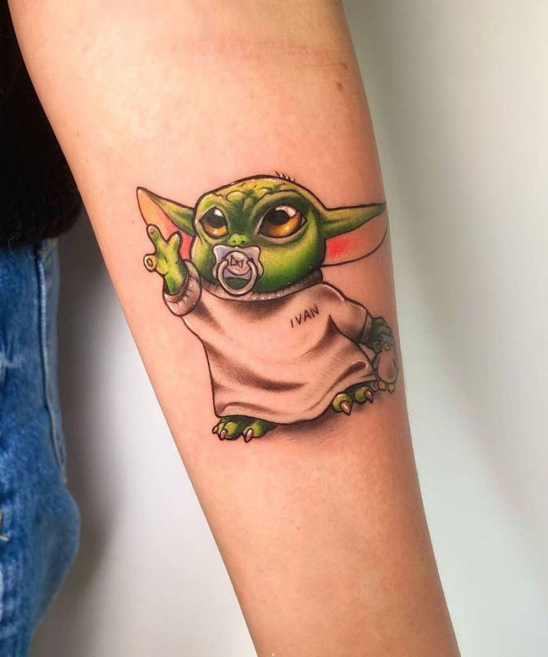 30 Cute Baby Yoda Tattoos You Will Love