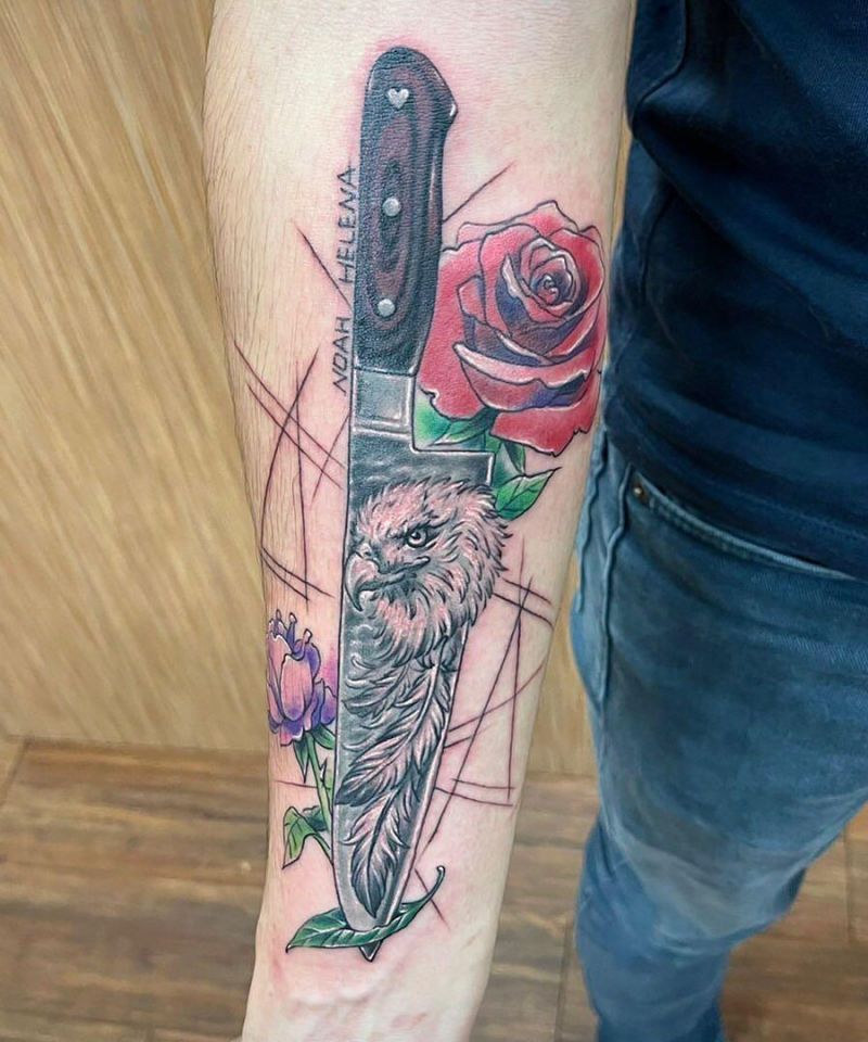 30 Unique Chef Knife Tattoos You Must Love