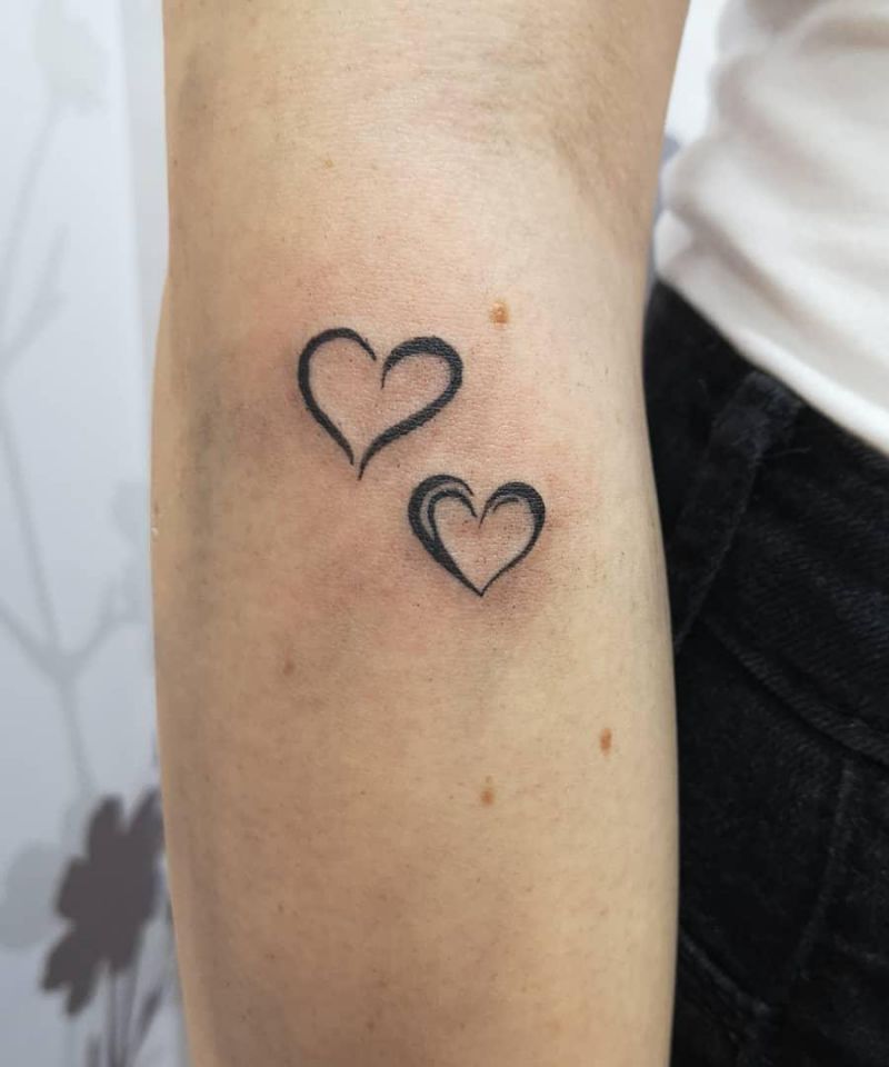 15 Pretty Double Heart Tattoos You Can Copy