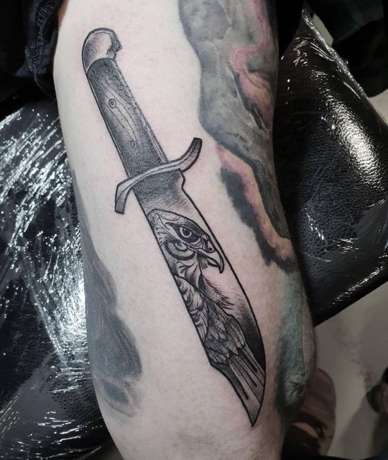 30 Unique Bowie Knife Tattoos For Your Inspiration