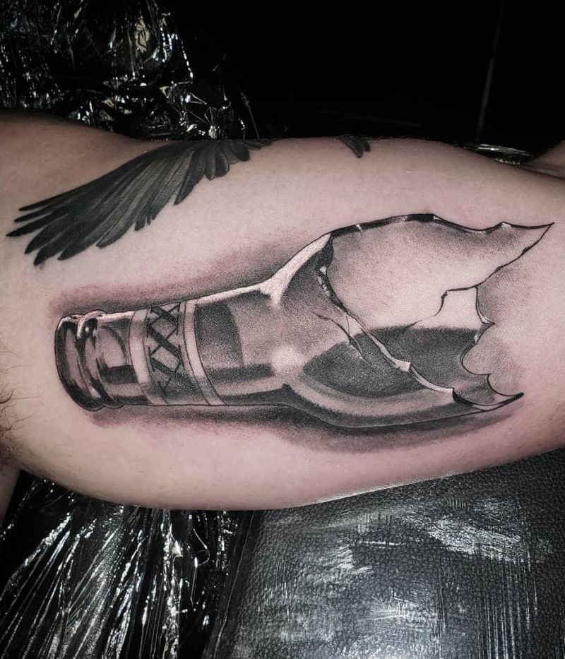 30 Unique Broken Bottle Tattoos to Give You Inspiration