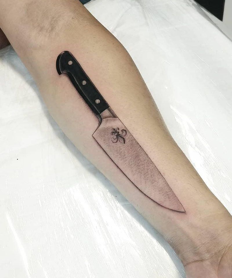 30 Unique Chef Knife Tattoos You Must Love