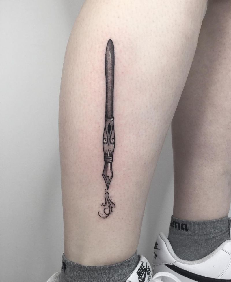 30 Pretty Fountain Pen Tattoos You Must Love