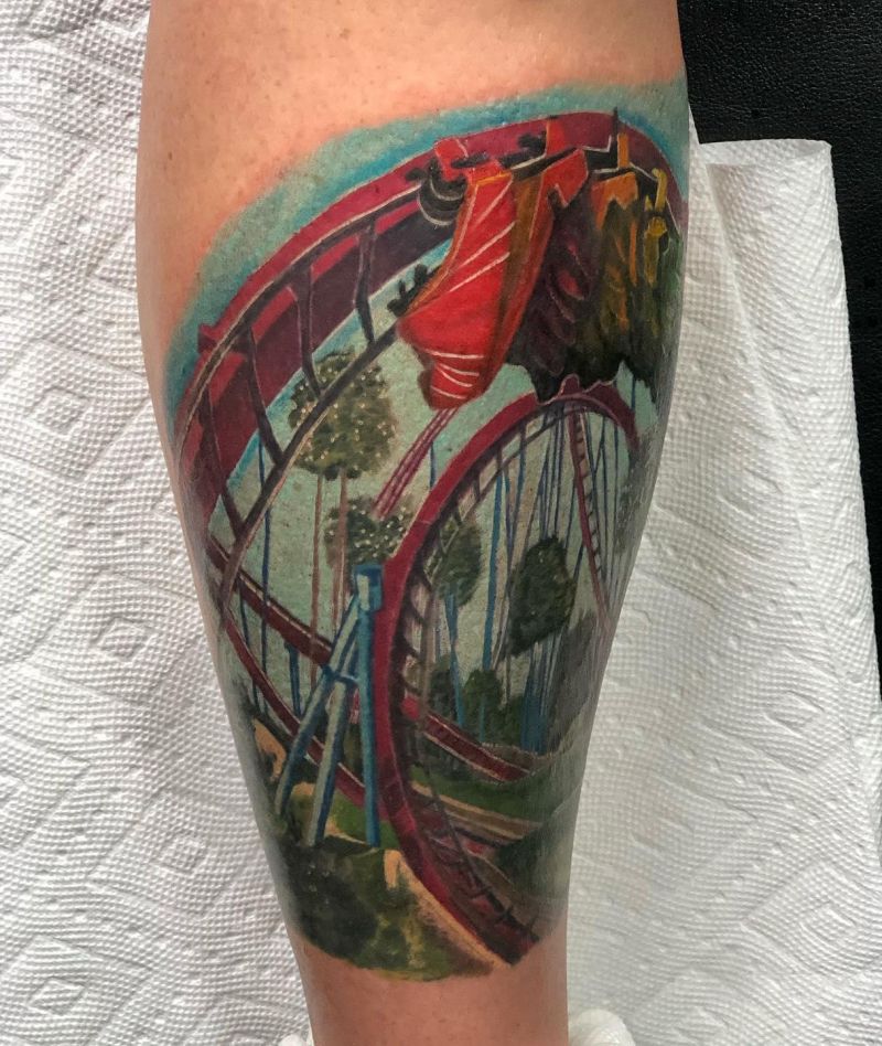 30 Cool Roller Coaster Tattoos You Need to See