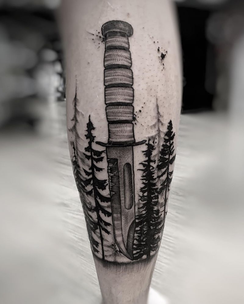 30 Unique Ka-bar Tattoos You Must Love