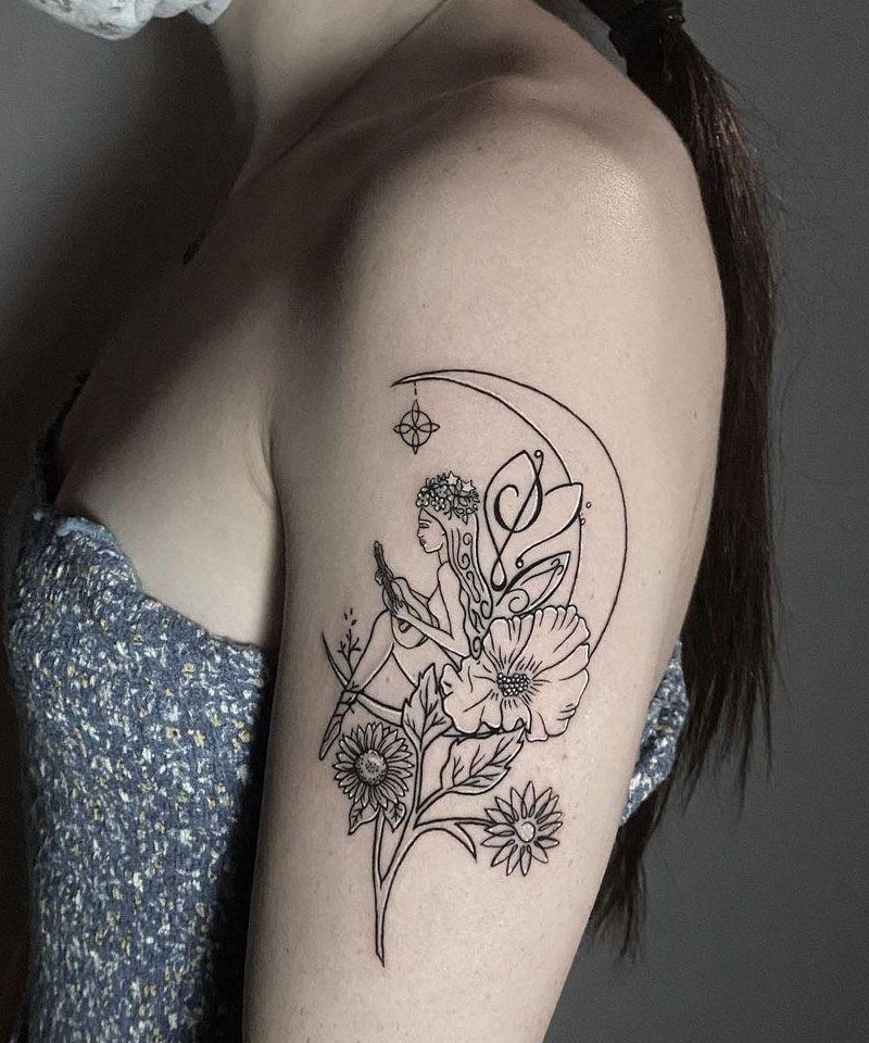 30 Pretty Moon Fairy Tattoos You Can Copy