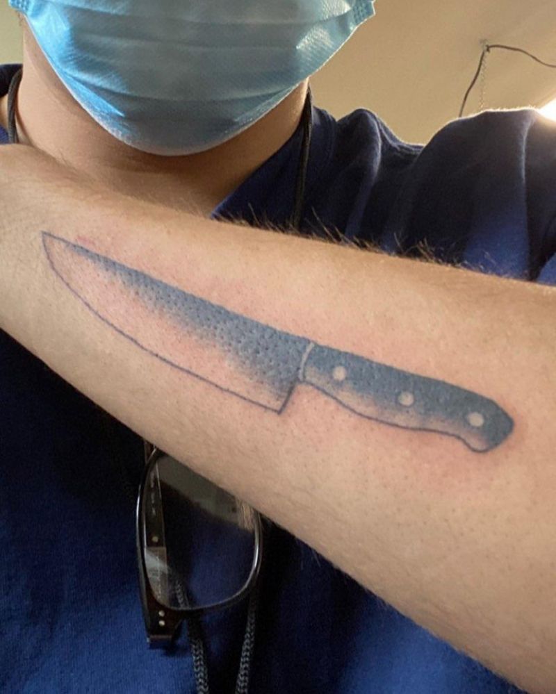 30 Unique Chef Knife Tattoos You Must Love