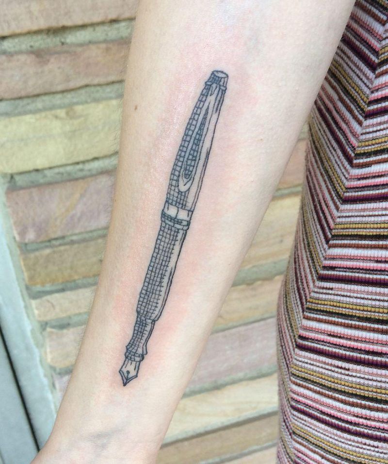 30 Pretty Fountain Pen Tattoos You Must Love