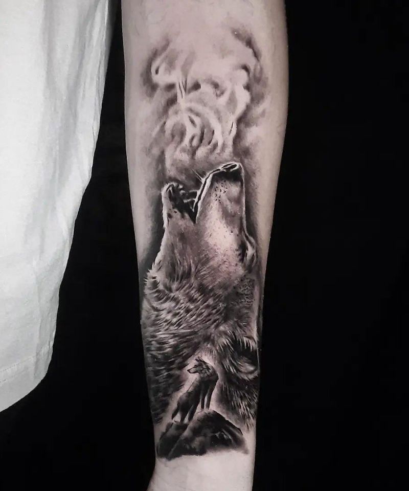 30 Great Howling Wolf Tattoos For Your Inspiration