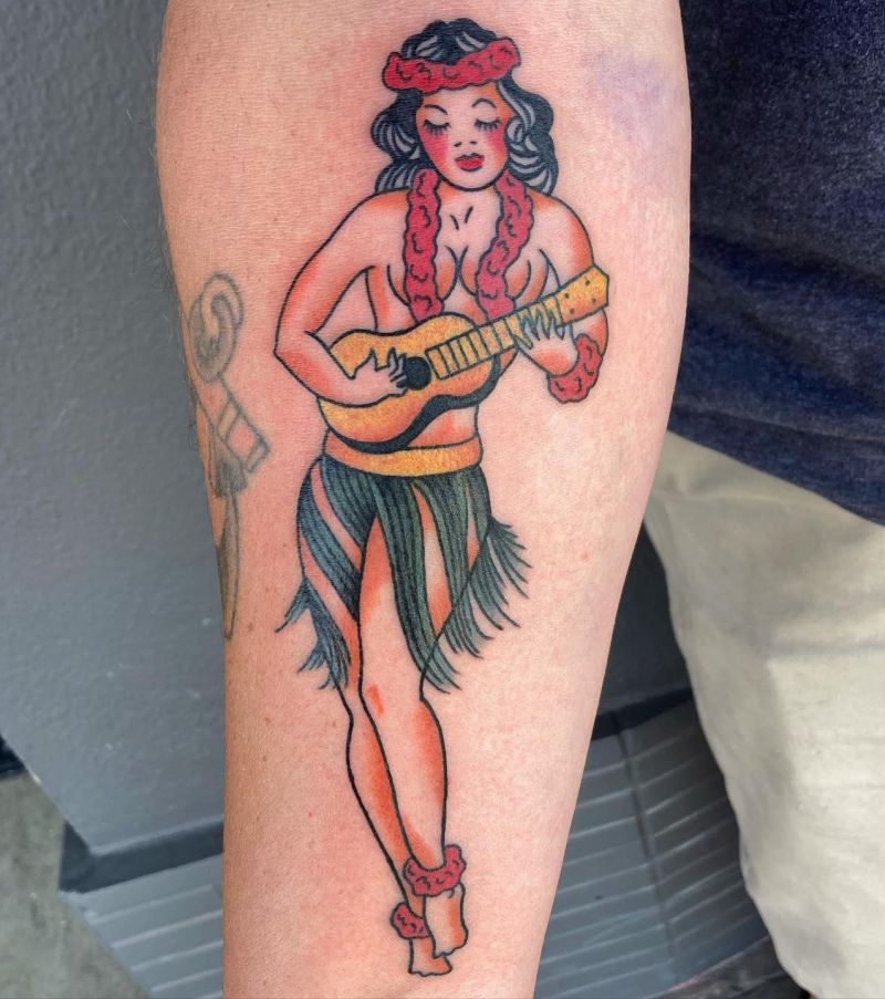 30 Pretty Hula Girl Tattoos You Should Copy