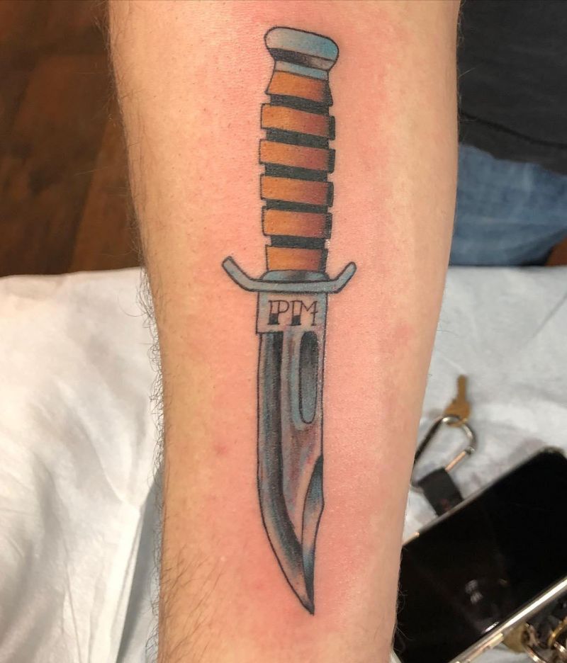 30 Unique Ka-bar Tattoos You Must Love