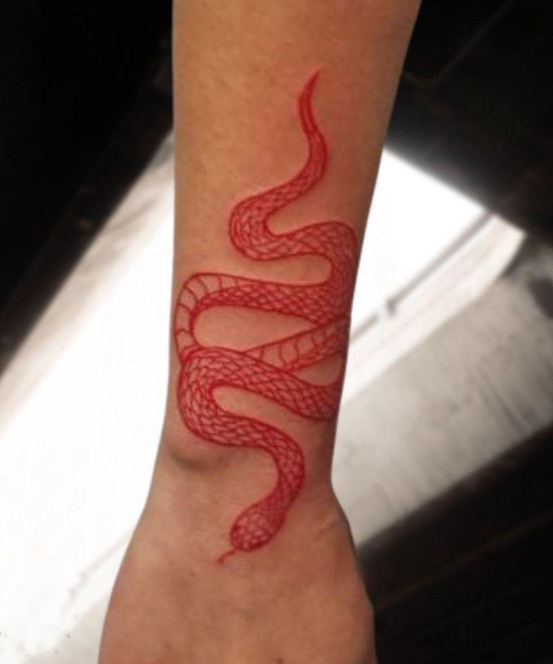 30 Unique Red Snake Tattoos You Must Try