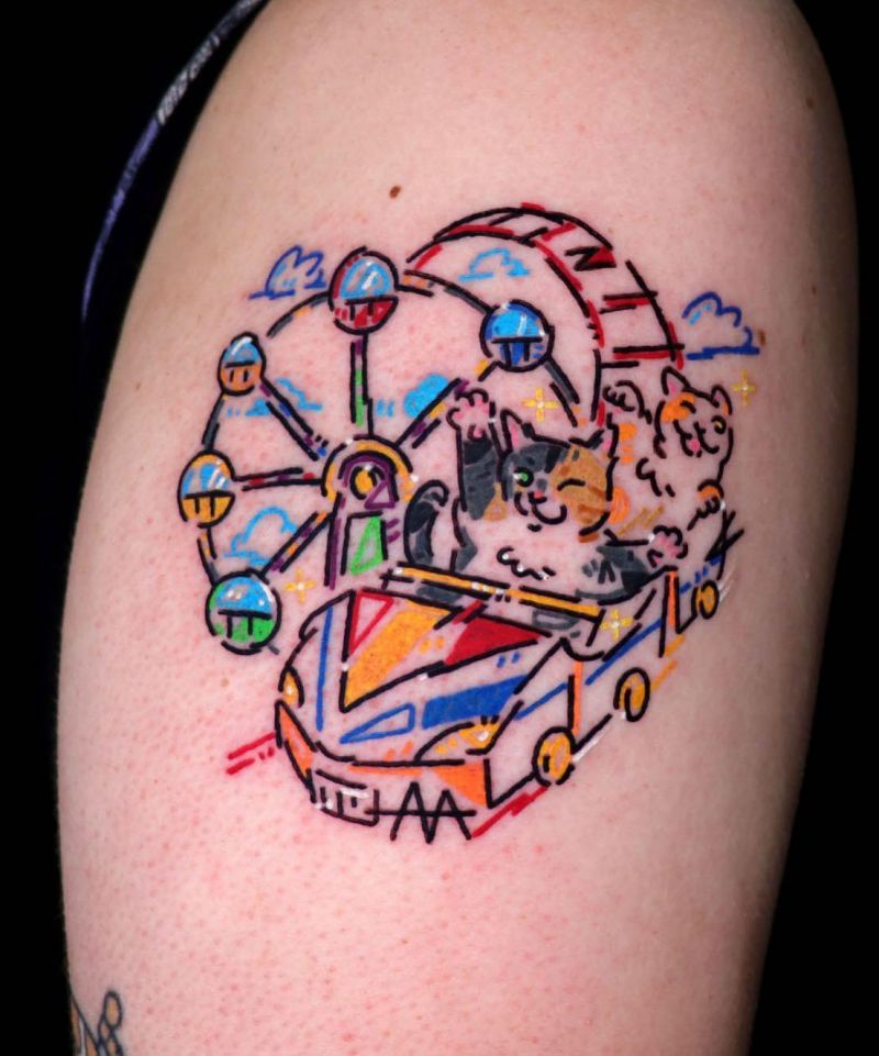 30 Cool Roller Coaster Tattoos You Need to See