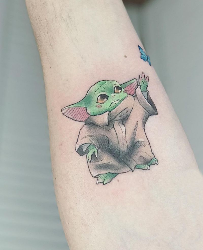 30 Cute Baby Yoda Tattoos You Will Love