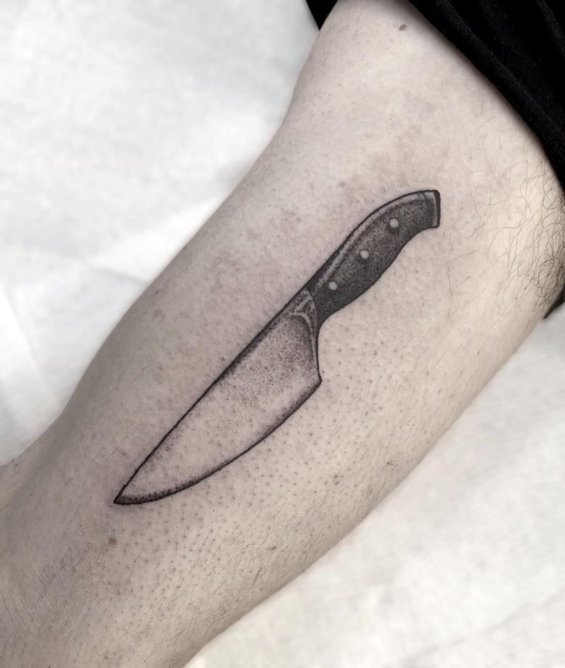 30 Unique Chef Knife Tattoos You Must Love