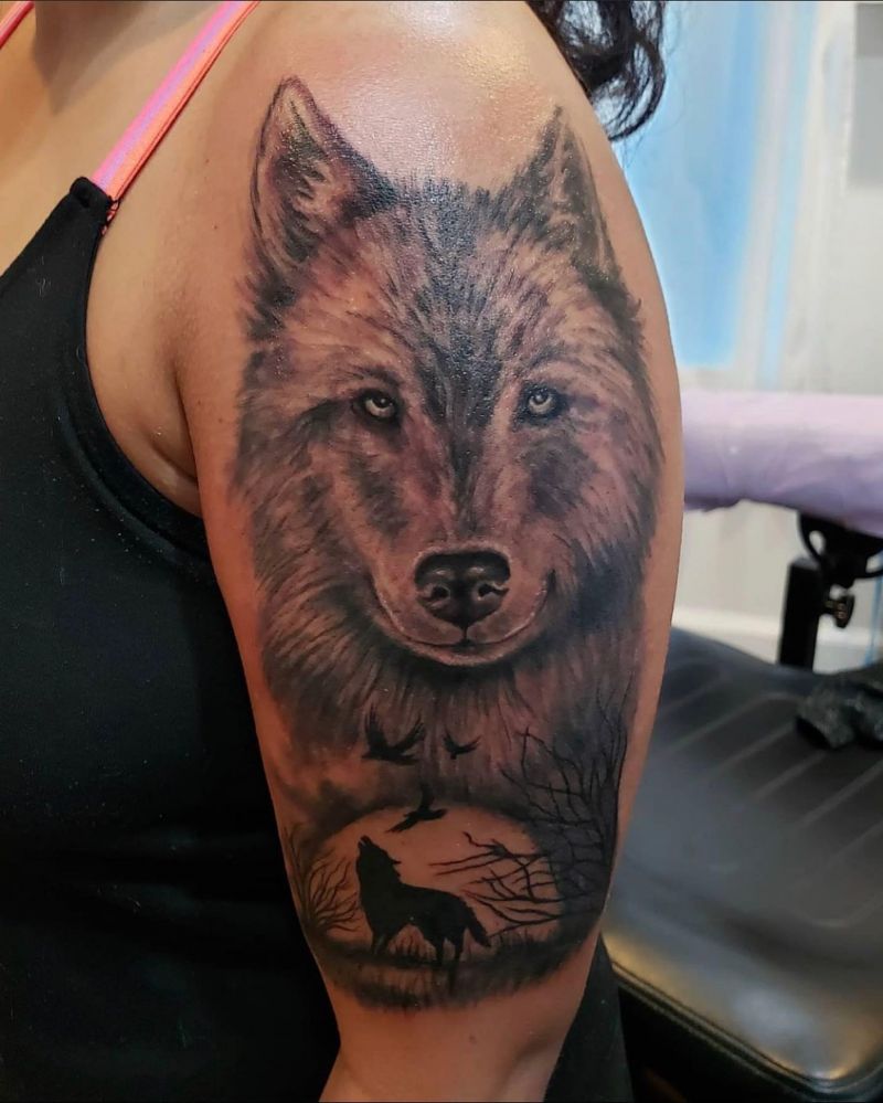 30 Great Howling Wolf Tattoos For Your Inspiration