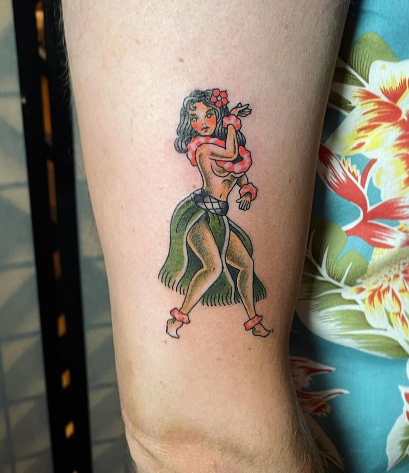 30 Pretty Hula Girl Tattoos You Should Copy