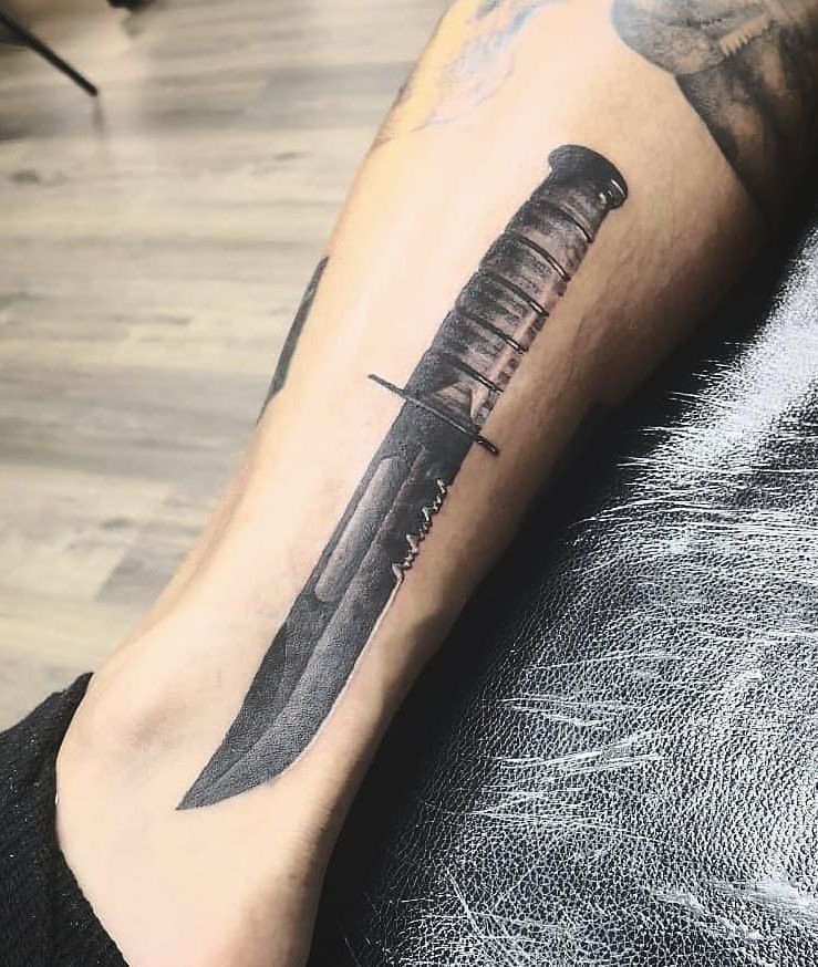 30 Unique Ka-bar Tattoos You Must Love