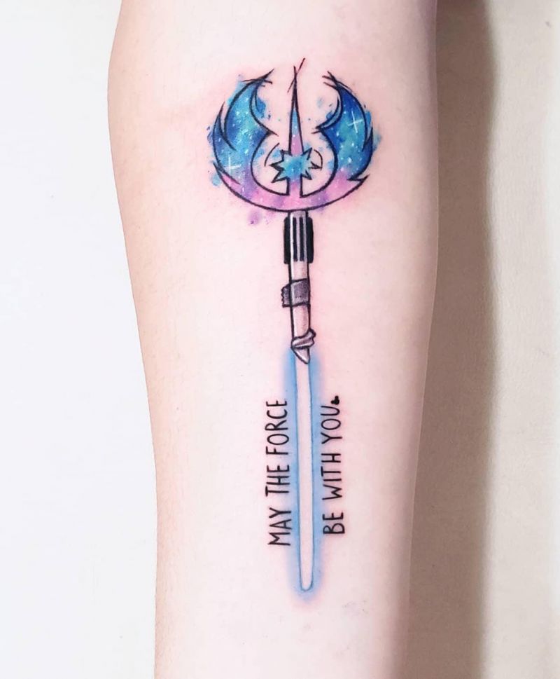 30 Cool Lightsaber Tattoos For Your Inspiration