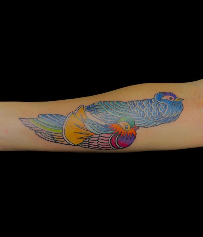 25 Pretty Mandarin Duck Tattoos You Must Love