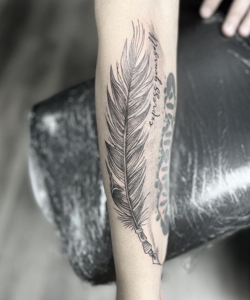 30 Pretty Quill Tattoos You Will Love