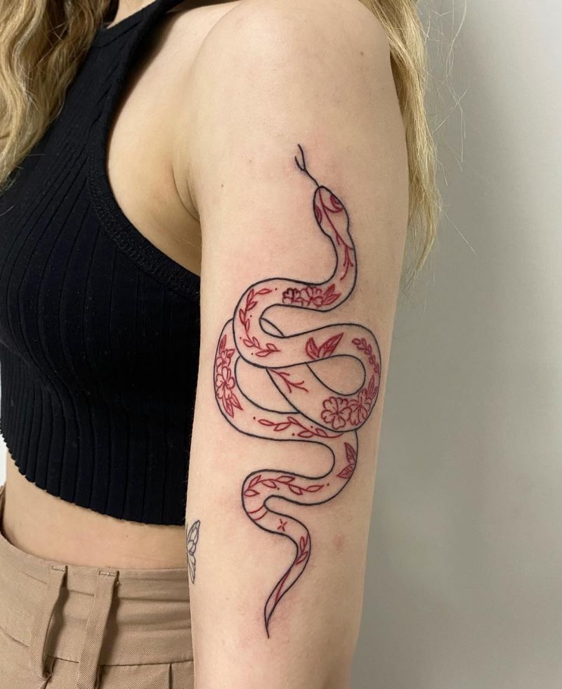 30 Unique Red Snake Tattoos You Must Try