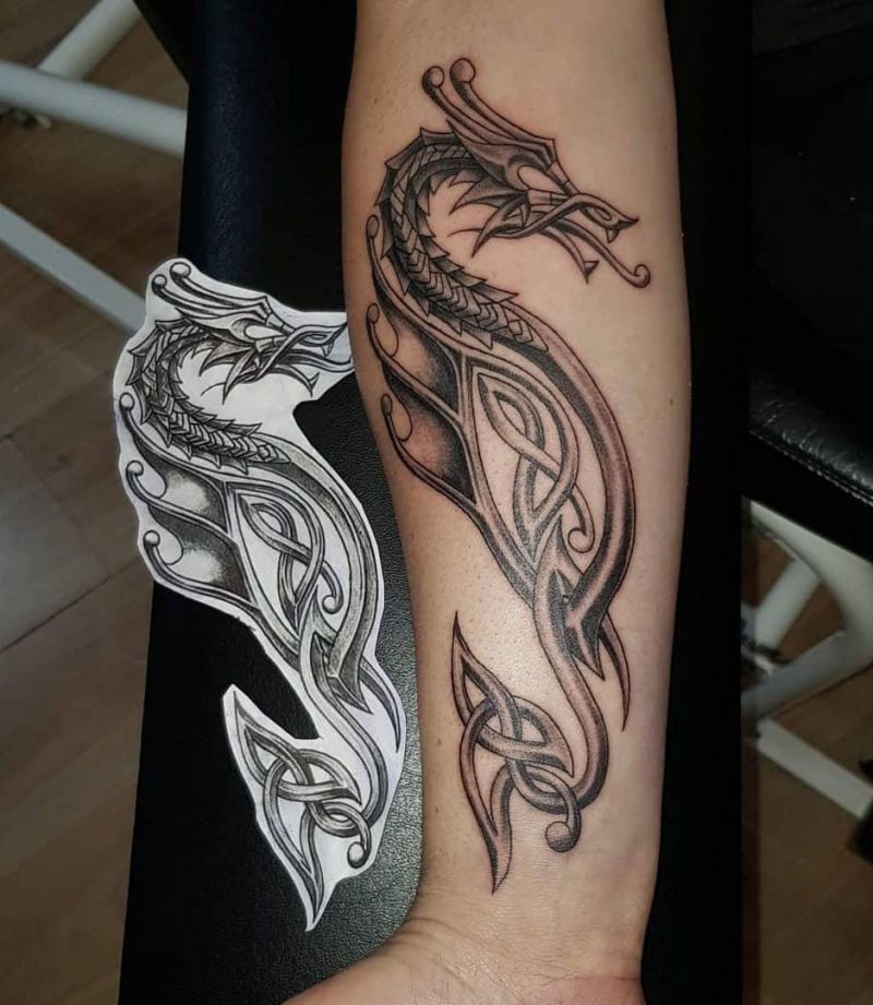 30 Unique Celtic Dragon Tattoos For Your Inspiration