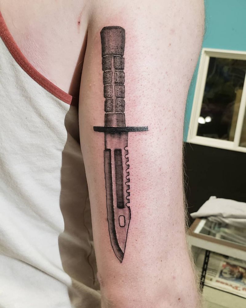 30 Unique Ka-bar Tattoos You Must Love