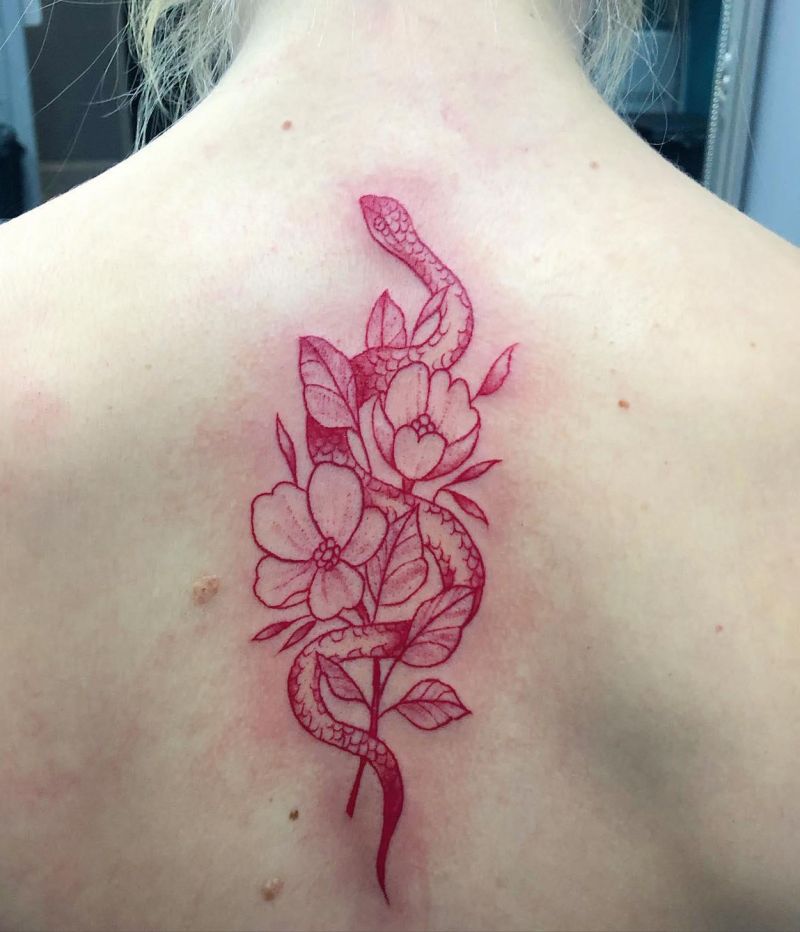 30 Unique Red Snake Tattoos You Must Try