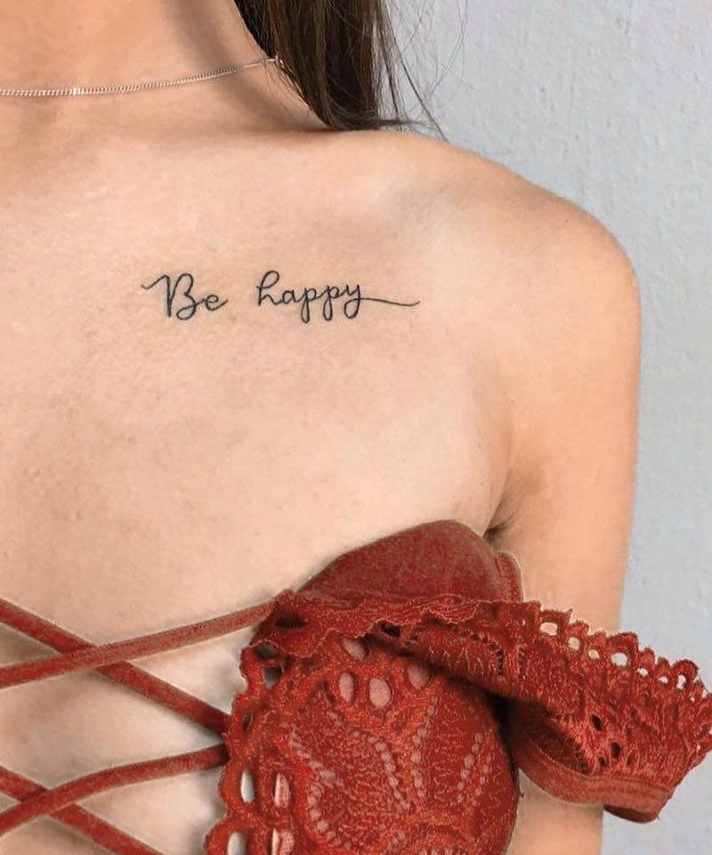 30 Pretty Be Happy Tattoos to Inspire You